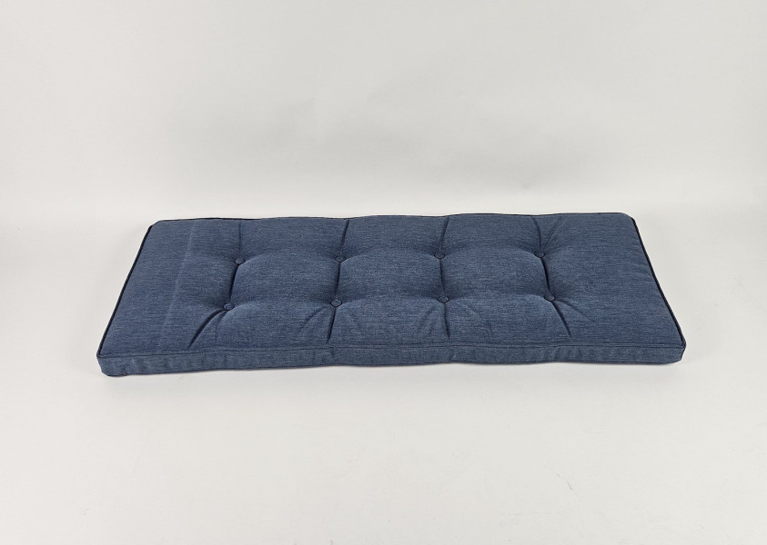 Rugkussen 102 x 37 x 5 cm Berlin Blue Jeans met knopen E-062