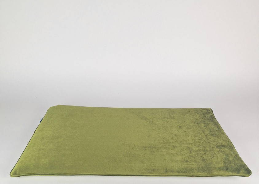 Zitkussen velours Moss Green enkelkoord 80x45 E-075