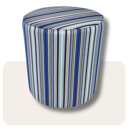 Poef Rond, Antique Blue, Ø 45 x 47 cm