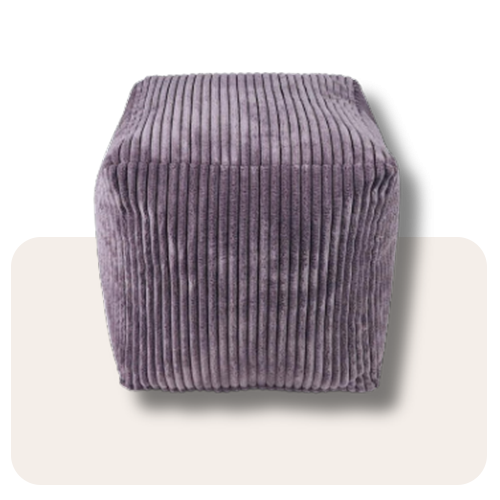 Vierkant poefje Trend Rib Purple 30x30x30 cm