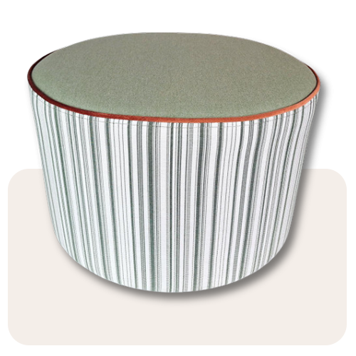 Poef groene stripes 60x60x35 M-039