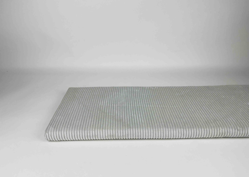 Zitkussen strak, Rib Silver ,238x40x5 cm. R-198