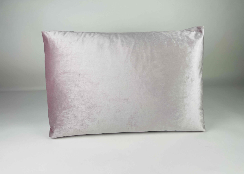 Rugkussen plof, 80x55x22, Lichtroze Velvet, R-217