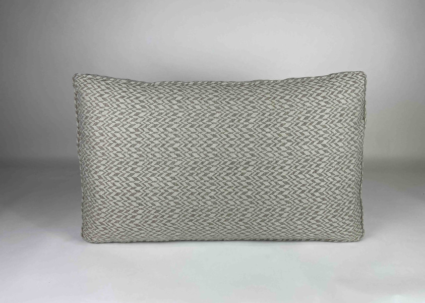 Rugkussen Plof, Linnenlook Didi Taupe, dubbel koord afwerking, 90x50. R-258